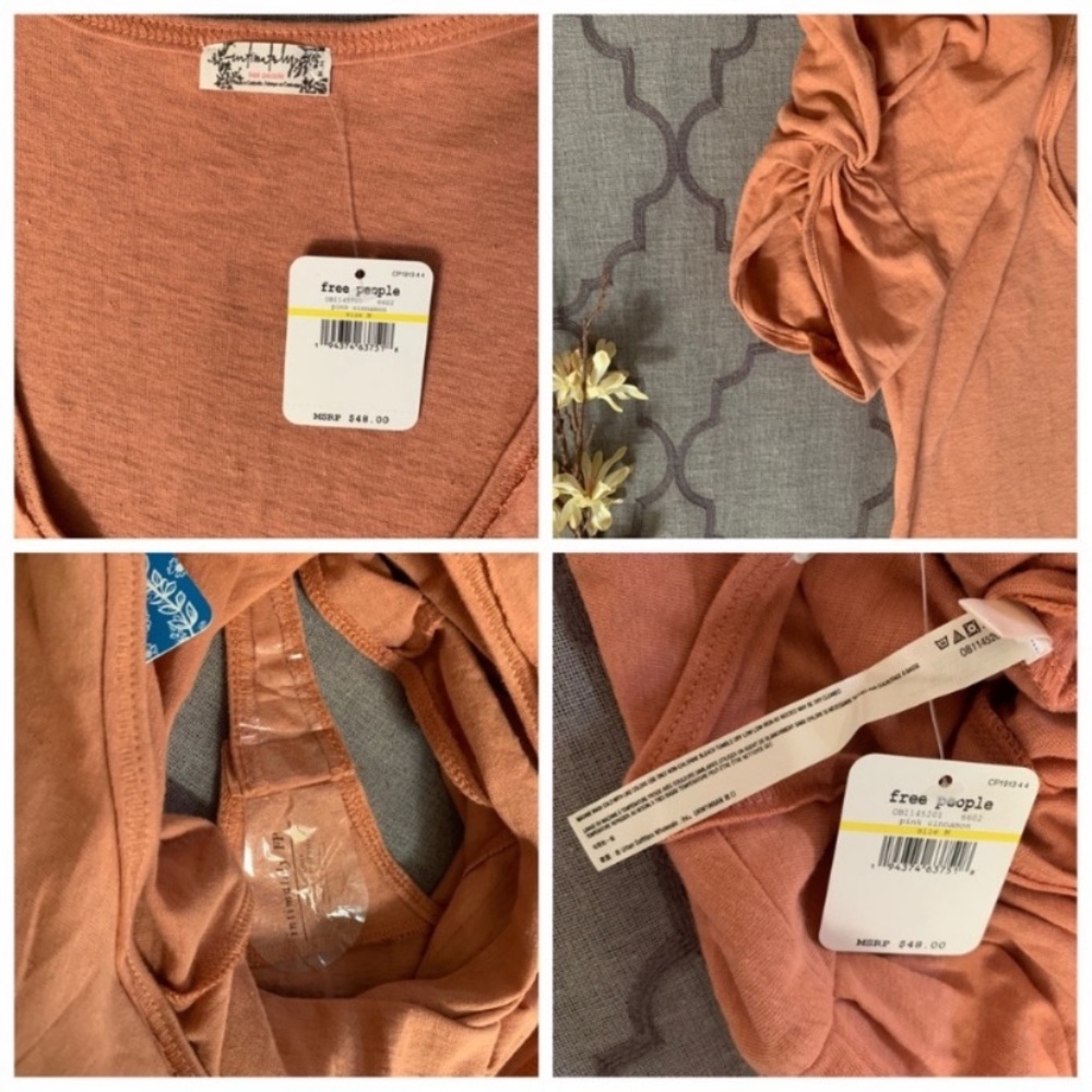 NWT-Free People Sweet Twist Puff Sleeve Bodysuit - Picture 11 of 14